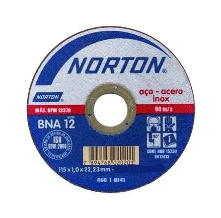 DISCO CORTE INOX BNA12 7'' X 1,6MM X 7/8 - NORTON