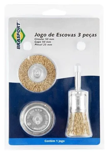 JG. ESCOVAS DE ACO CIRCULARES C/ 3 PC - BRASFORT