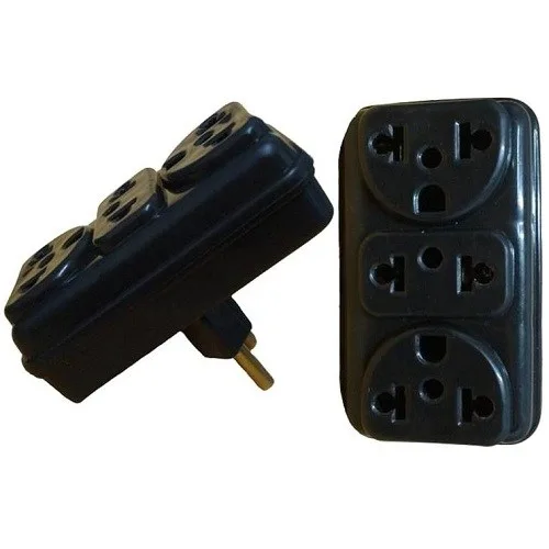 PINO ADAPTADOR 3 SAIDAS TRIPLO S/ CAPA PR/ BR/ COLOR