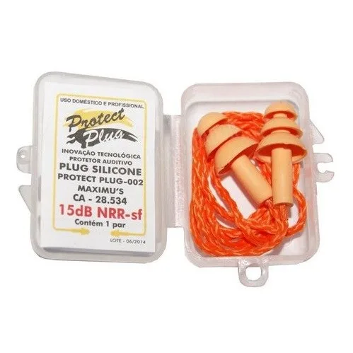 PROTETOR AURICULAR PLUG SILICONADO 15 DB - PROTEC QUALITY