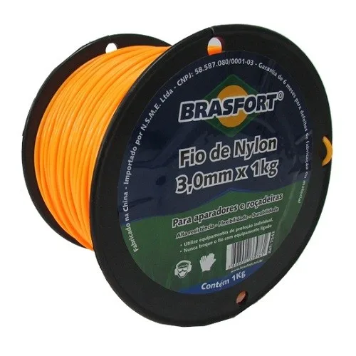 FIO NYLON REDONDO 3,0MM (RL 130M) 1KG - BRASFORT