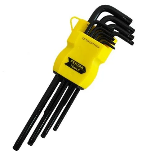 JG. CHAVE TORX LONGA C/ 9 PC CRV - FERTAK