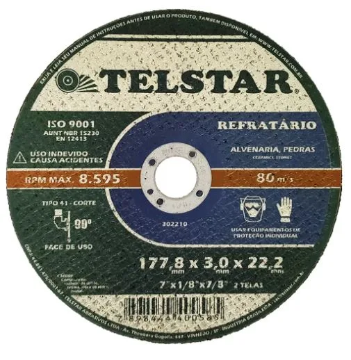 DISCO CORTE REFRATARIO 9'' X 1/8 X 7/8 - TELSTAR