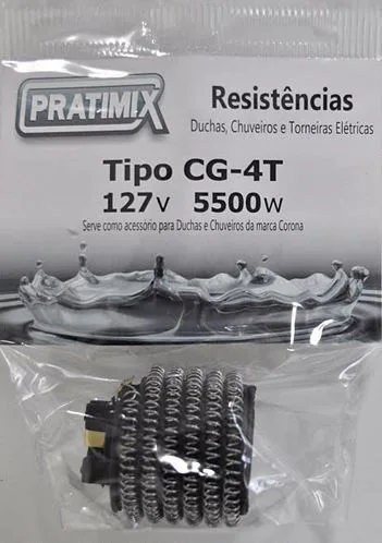 RESISTENCIA 4 TEMP. GORDUCHA CORONA 5500W 127V (X) - PRATIMIX