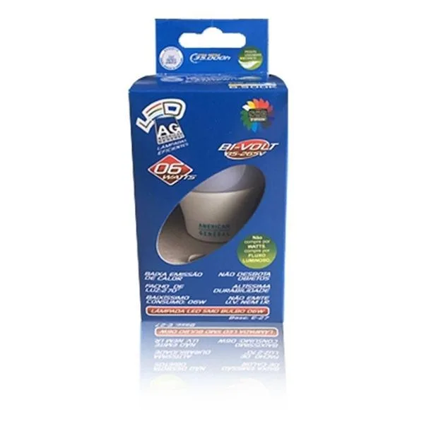 LAMPADA LED BULBO 6W 6500K - AG