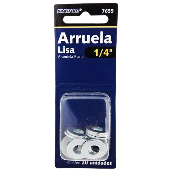 ENC. ARRUELA LISA (C) 1/4   C/20 - BRASFORT