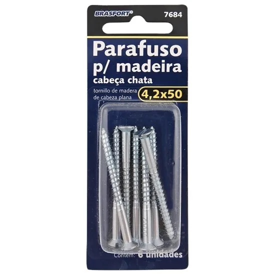 ENC. PARAF MAD.CABECA CHATA 4,2 X 50  C/6 - BRASF