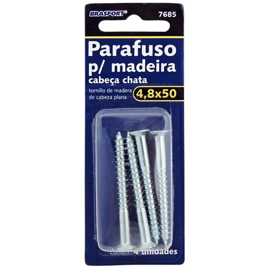 ENC. PARAF MAD.CABECA CHATA 4,8 X 50  C/4 - BRASF