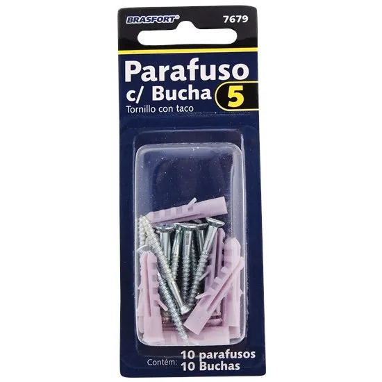 ENC. PARAFUSO COM BUCHA 05 C/10 - BRASFORT