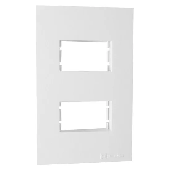 PEE UNA MAX PLACA 4X2 C/ 2 POSTO RETANGULAR DISTANCIADO BRANCO