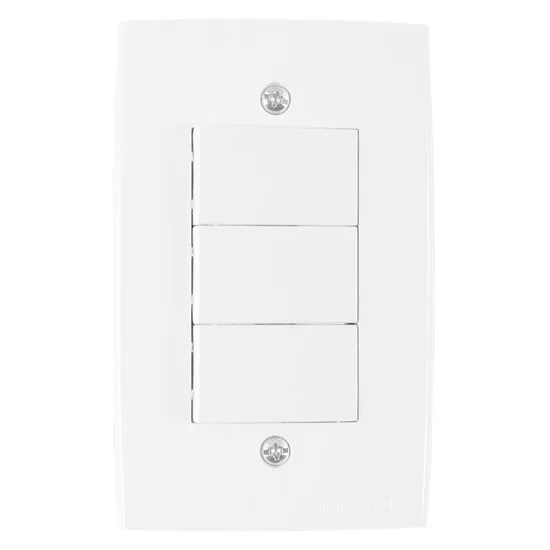 PEE UNA CJ. 3 INTERRUPTOR SIMPLES C/ PLACA BRANCO