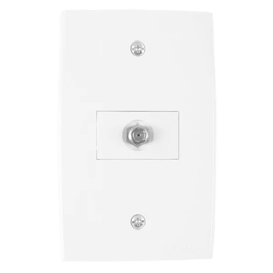 PEE UNA CJ. 1 TOMADA CONECTORA TV/VIDEO C/ PLACA BRANCO