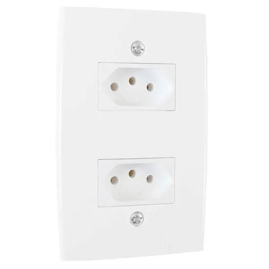 PEE UNA CJ. 2 TOMADA 2P+T 10A C/ PLACA BRANCO
