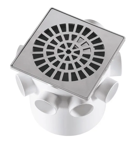CAIXA SIFONADA QUADRADA C/ GRELHA CROMADO 150MMX150MMX50MM - LUCONI