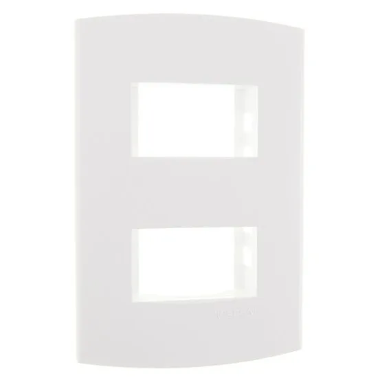 PEE ALFA PLACA 4X2 C/ 2 POSTO RETANGULAR DISTANCIADO BRANCO