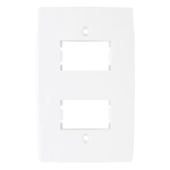 PEE UNA PLACA 4X2 C/ 2 POSTO RETANGULAR DISTANCIADO BRANCO