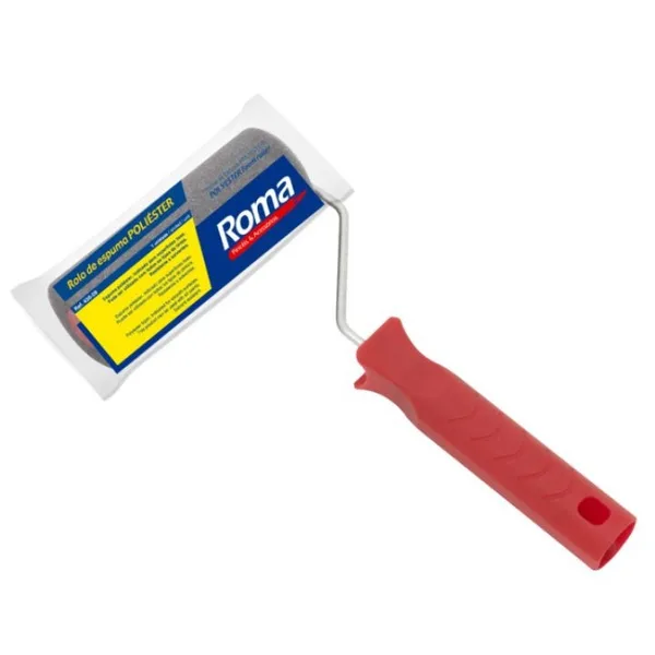 ROLO ESPUMA CINZA POLIESTER 9CM C/ CABO - PINCEIS ROMA