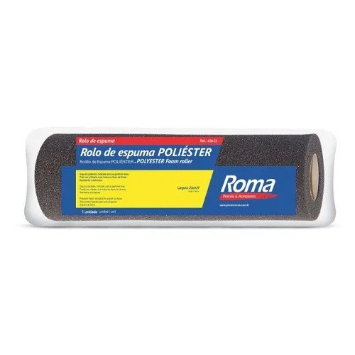 ROLO ESPUMA CINZA POLIESTER 23CM S/ CABO - PINCEIS ROMA