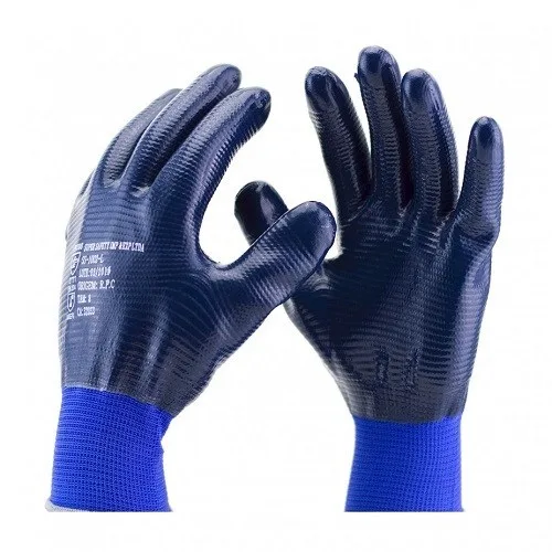 LUVA NITRIL WAVE AZUL T. 9 (G) - SUPER SAFETY