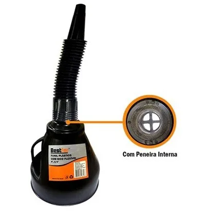 FUNIL PLASTICO C/ BICO FLEXIVEL C/ PENEIRA - BF