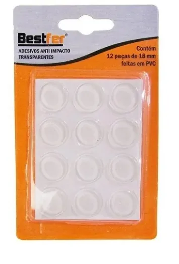 ADESIVO ANTI-IMPACTO SILICONE TRANSP. C/ 12 UN 18MM - BF