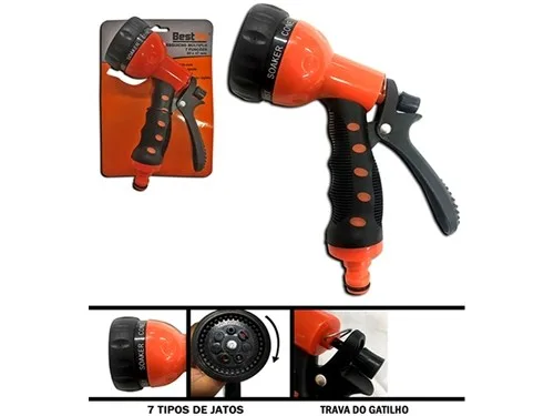 ESGUICHO PISTOLA PLASTICA MULTIPLO C/ 7 JATOS - BF