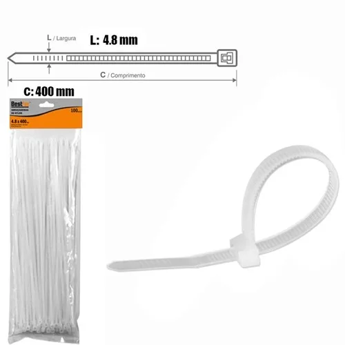 ABRAC NYLON BR 4.8MM X 400MM C/ 100 UN - BF