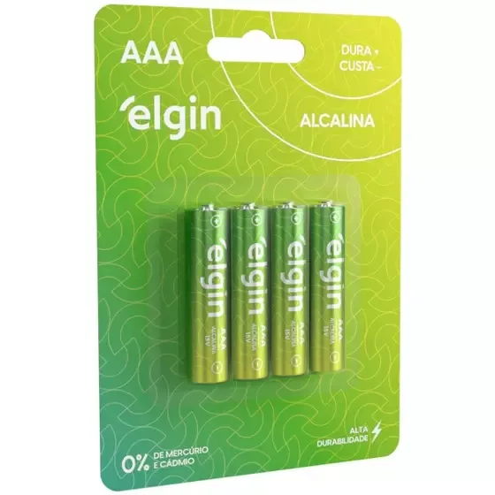 PILHA AAA ALCALINA BLISTER C/ 4 PC - ELGIN