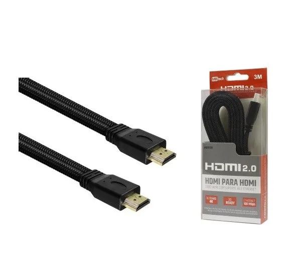 CABO HDMI X HDMI ACHATADO 4K C/ 3M - MBTECH