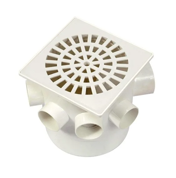 CAIXA SIFONADA QUADRADA C/ GRELHA BRANCA 150MMX150MMX50MM - LUCONI