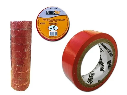 FITA ISOLANTE 19MM X 5M VERMELHA - BF