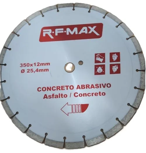 DISCO DIAMANTADO SEGMENTADO CONCRETO 350MMX12MM - RF MAX
