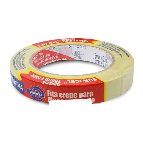 FITA CREPE AMARELA 18MM X 50M - EUROCEL