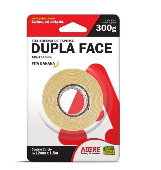 FITA DUPLA FACE ESPUMA 12MM X 1,50M - ADERE