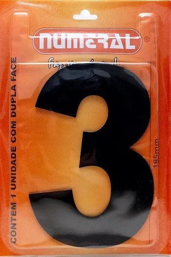 NUMERO GRANDE ACM PRETO 3 - NUMERAL