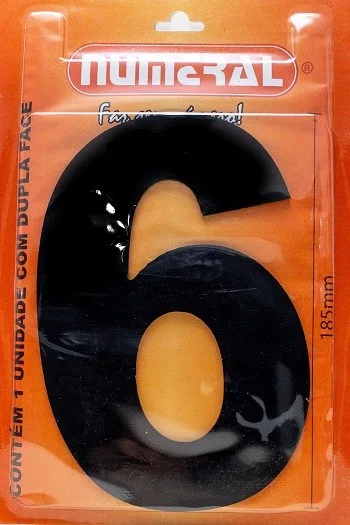 NUMERO GRANDE ACM PRETO 6 - NUMERAL