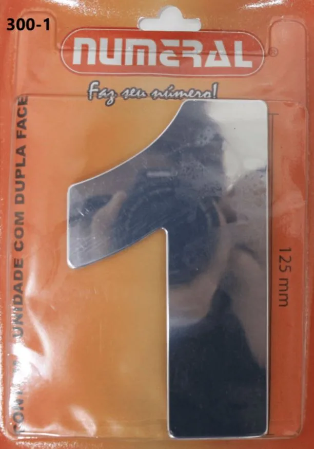 NUMERO 125MM ACM ESPELHADO 1 - NUMERAL