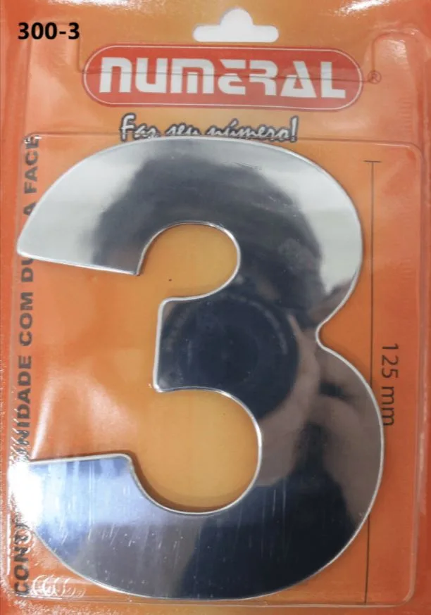 NUMERO 125MM ACM ESPELHADO 3 - NUMERAL