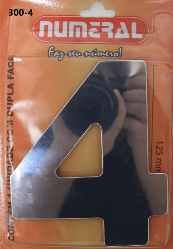 NUMERO 125MM ACM ESPELHADO 4 - NUMERAL