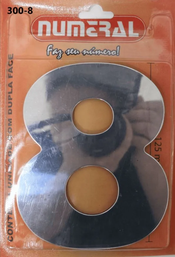 NUMERO 125MM ACM ESPELHADO 8 - NUMERAL