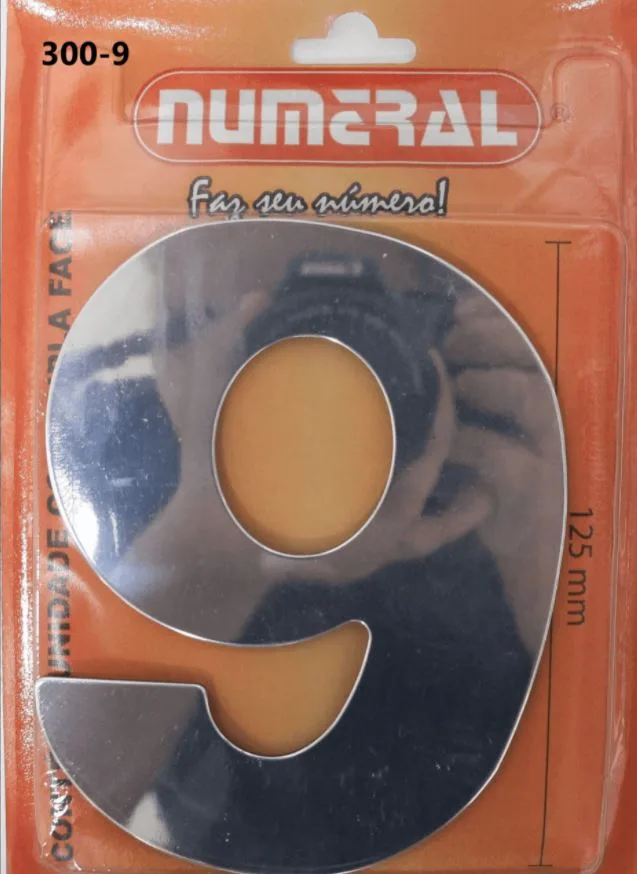 NUMERO 125MM ACM ESPELHADO 9 - NUMERAL