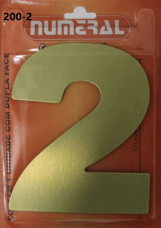 NUMERO 125MM ACM OURO ESCO. 2 - NUMERAL