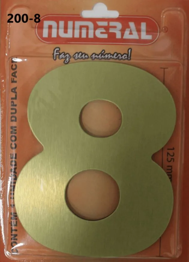 NUMERO 125MM ACM OURO ESCO. 8 - NUMERAL
