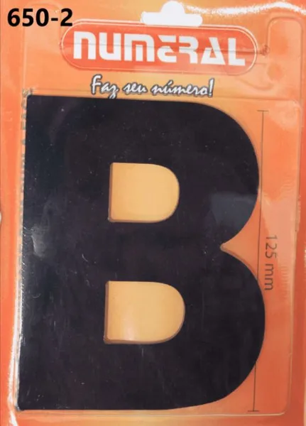 LETRA PRETO 125 MM B - NUMERAL