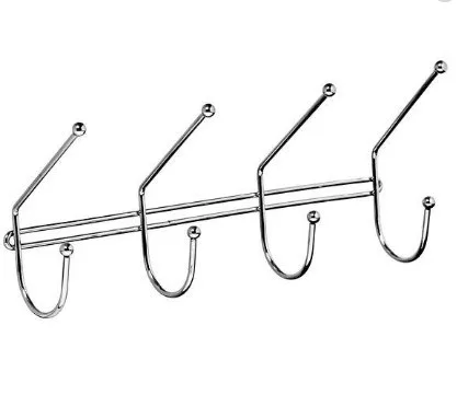 GANCHEIRA DE METAL P/ PAREDE C/ 4 GANCHOS 32CM - GBX