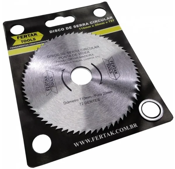 DISCO SERRA CIRC. ACO CARB. 4.3/8 X 72D X 20MM - FERTAK