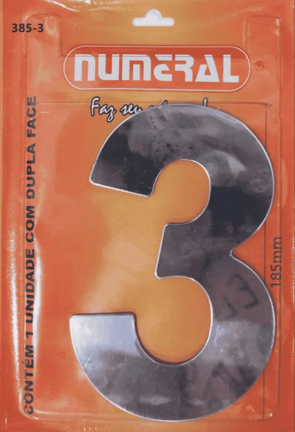 NUMERO GRANDE ACM ESPELHADO 3 - NUMERAL