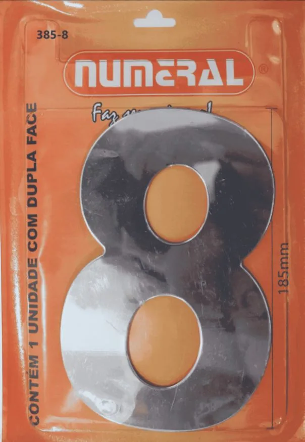 NUMERO GRANDE ACM ESPELHADO 8 - NUMERAL