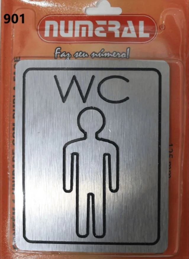 PLACA LUXO WC MASCULINO - NUMERAL