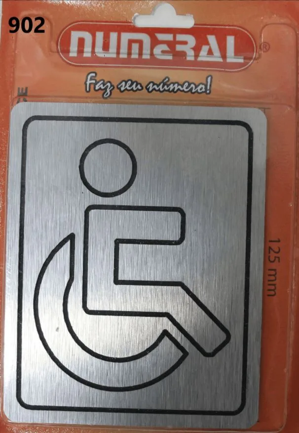 PLACA LUXO WC CADEIRANTE - NUMERAL